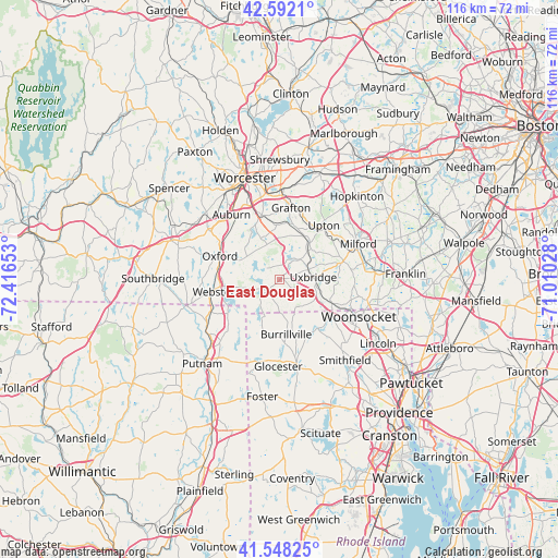 East Douglas on map