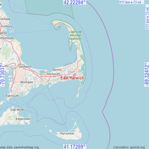 East Harwich on map