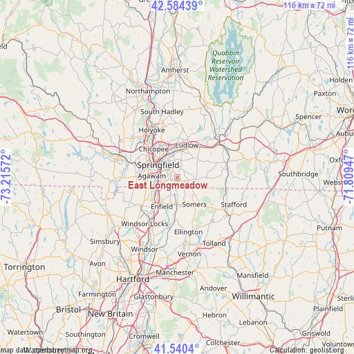 East Longmeadow on map