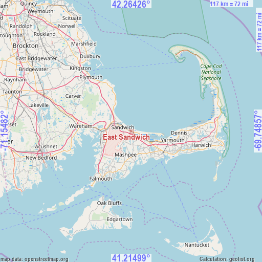 East Sandwich on map