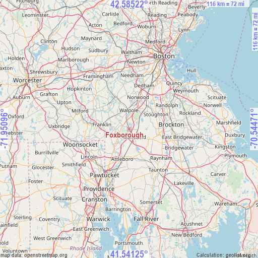 Foxborough on map