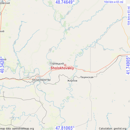 Sholokhovskiy on map