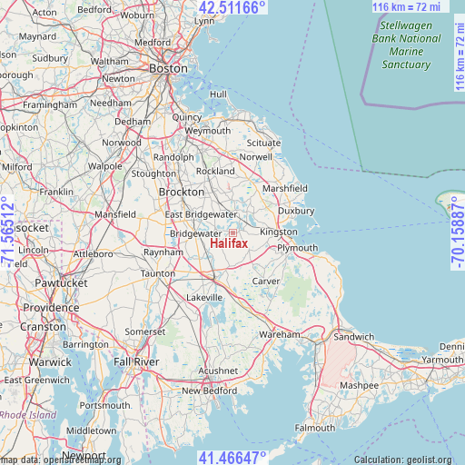 Halifax on map