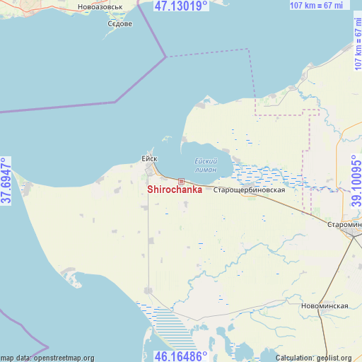 Shirochanka on map