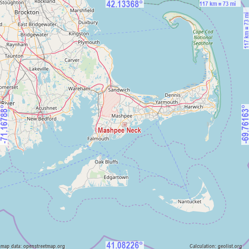 Mashpee Neck on map