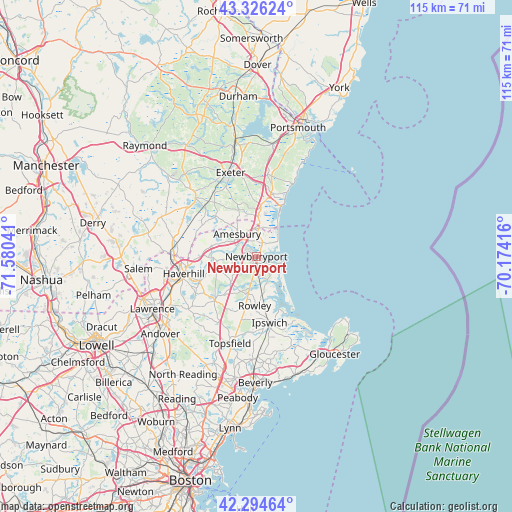 Newburyport on map