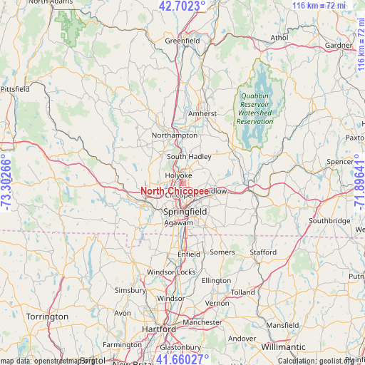 North Chicopee on map