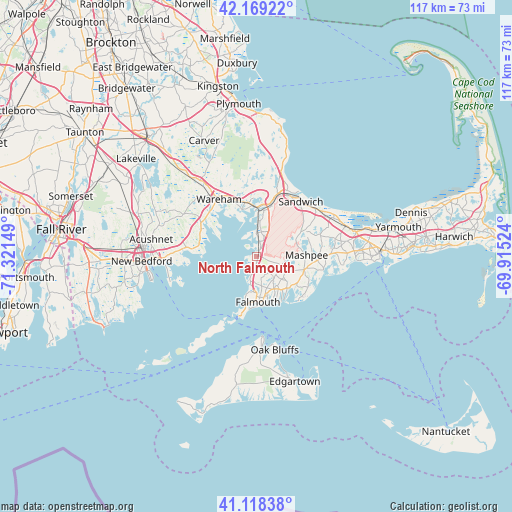 North Falmouth on map