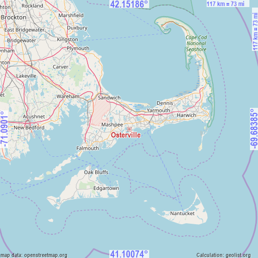 Osterville on map