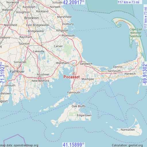 Pocasset on map