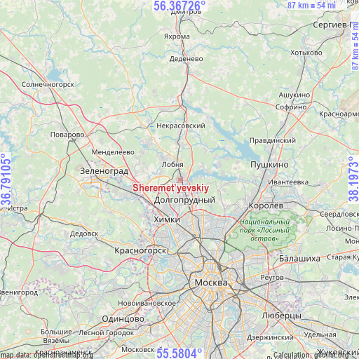 Sheremet’yevskiy on map