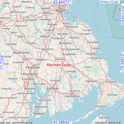 Raynham Center on map