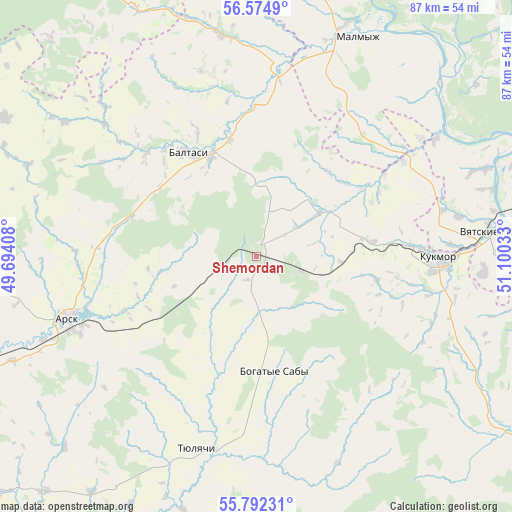 Shemordan on map