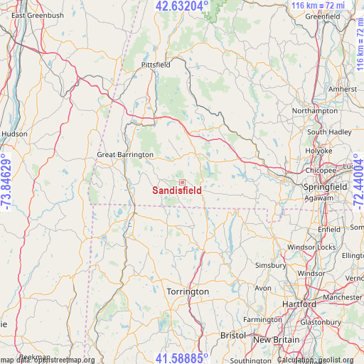 Sandisfield on map