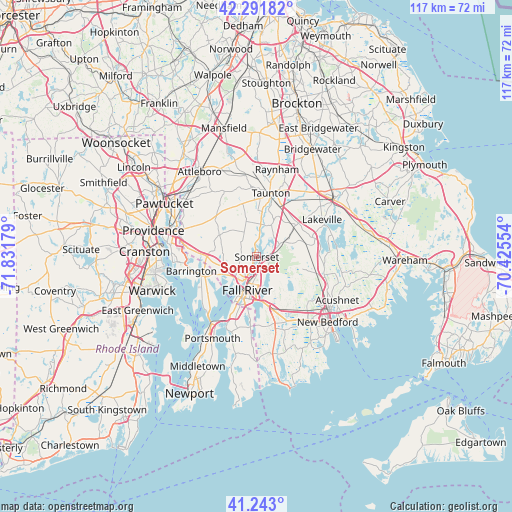 Somerset on map