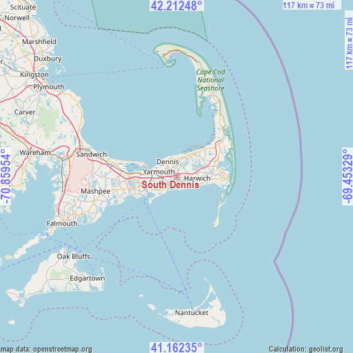 South Dennis on map