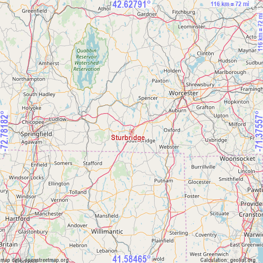 Sturbridge on map