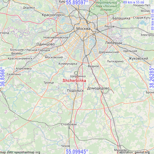 Shcherbinka on map