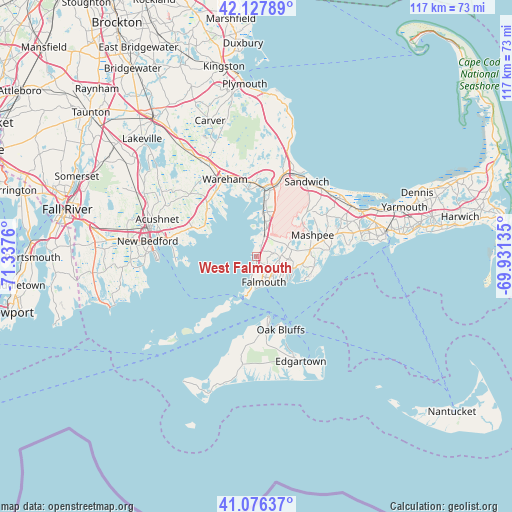 West Falmouth on map