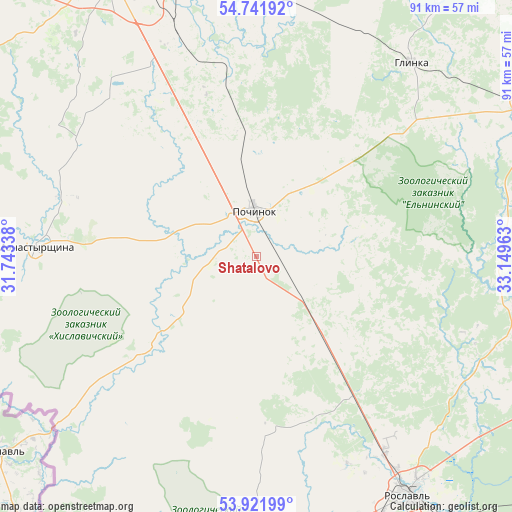 Shatalovo on map