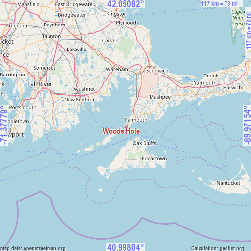 Woods Hole on map