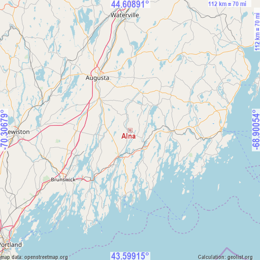 Alna on map