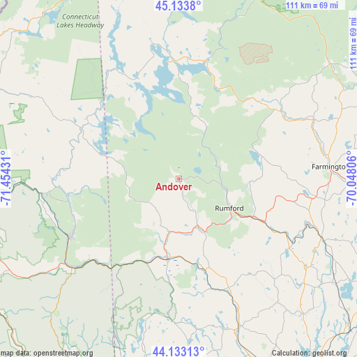 Andover on map