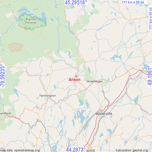 Anson on map