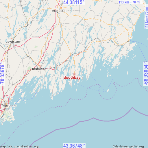 Boothbay on map