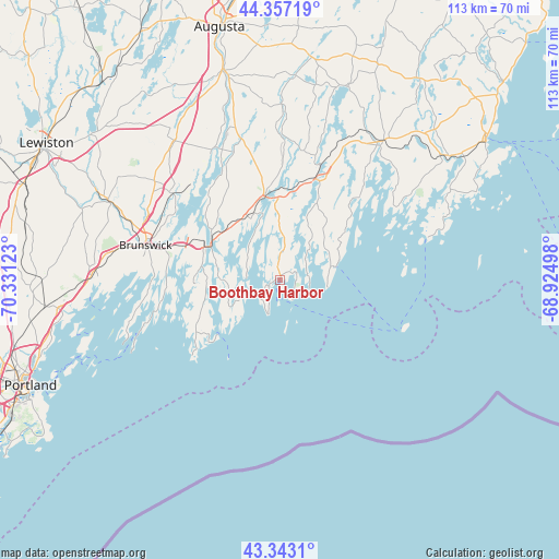 Boothbay Harbor on map