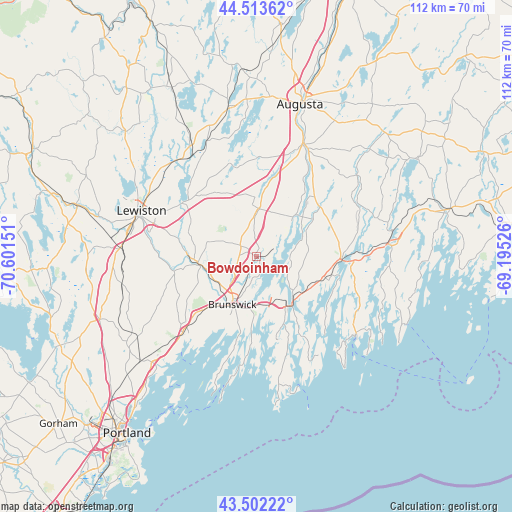 Bowdoinham on map