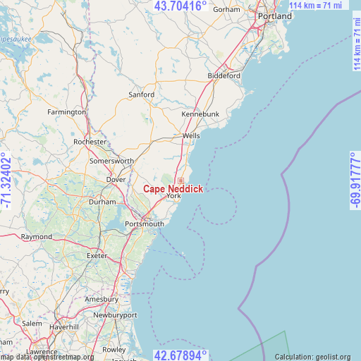 Cape Neddick on map