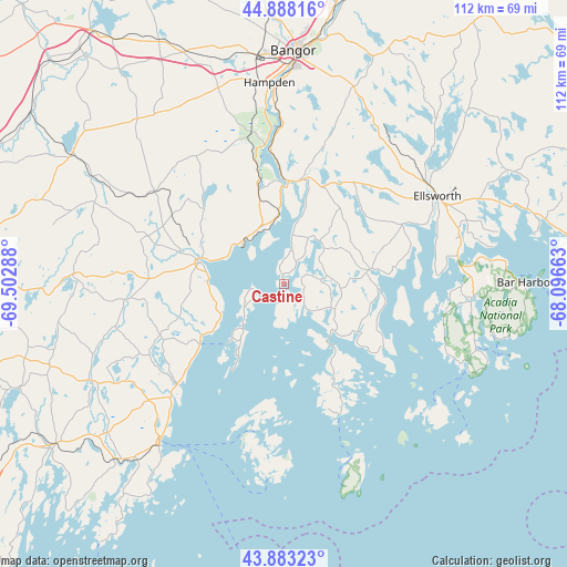 Castine on map