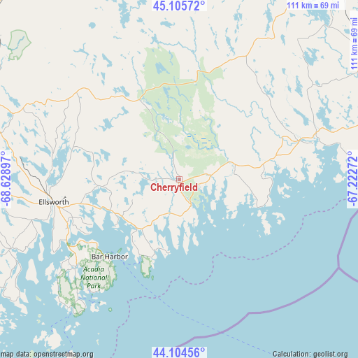 Cherryfield on map