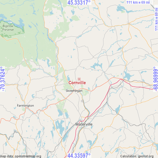 Cornville on map