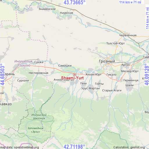 Shaami-Yurt on map