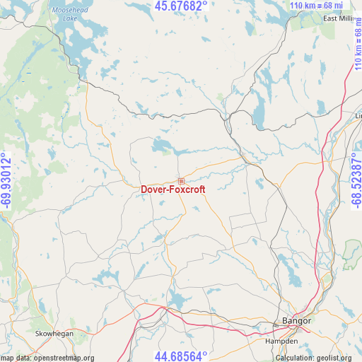 Dover-Foxcroft on map