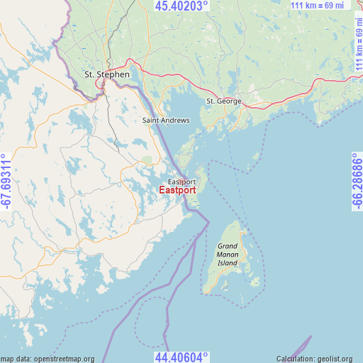 Eastport on map