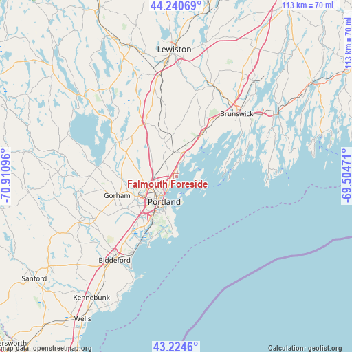 Falmouth Foreside on map