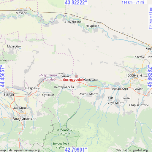 Sernovodsk on map