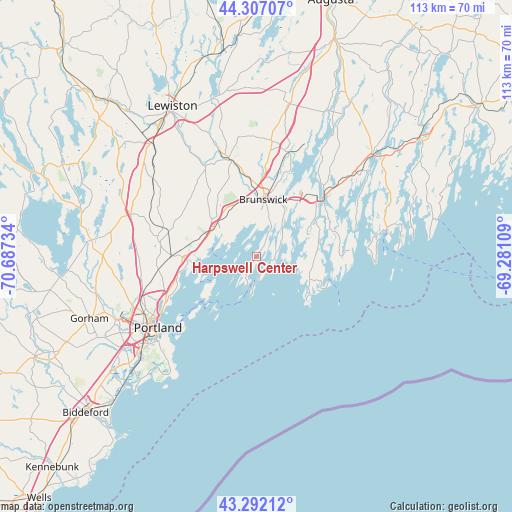 Harpswell Center on map