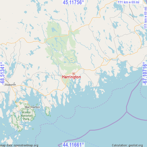 Harrington on map