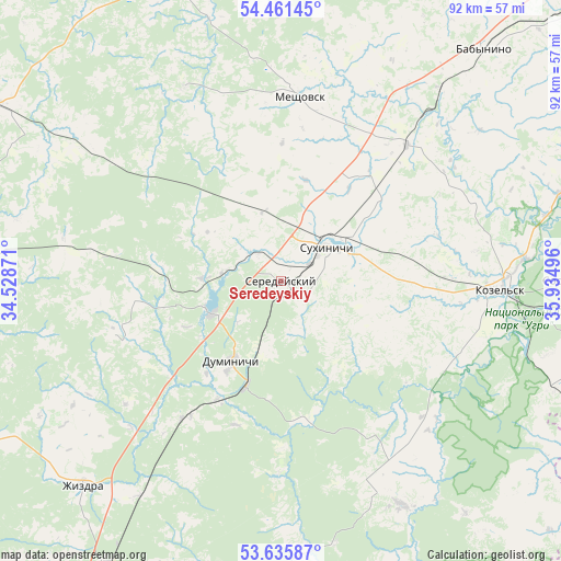 Seredeyskiy on map