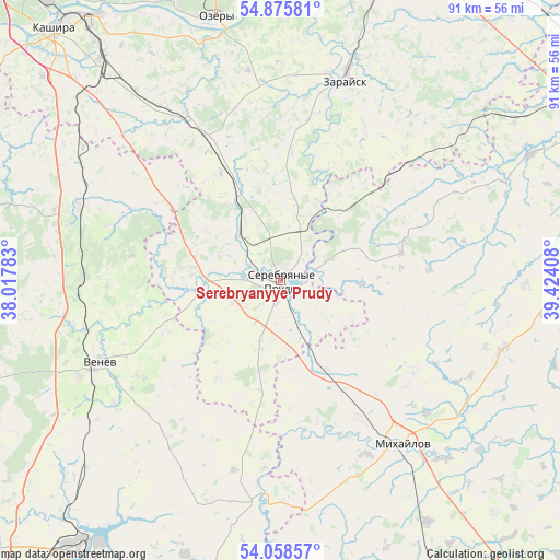 Serebryanyye Prudy on map