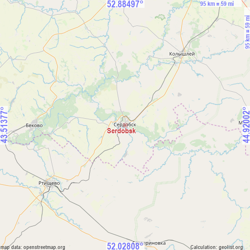 Serdobsk on map