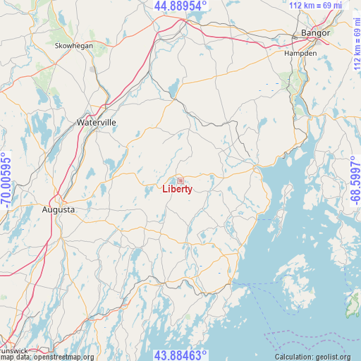 Liberty on map