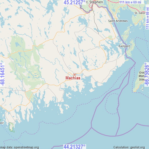 Machias on map