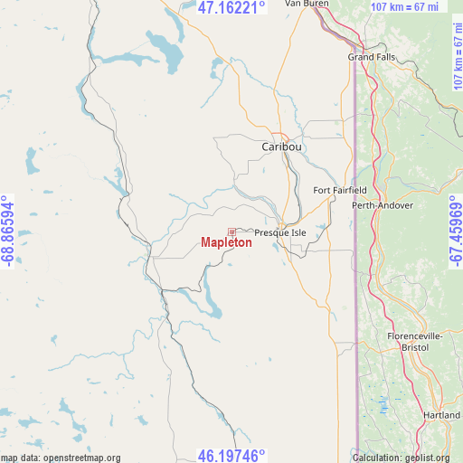 Mapleton on map