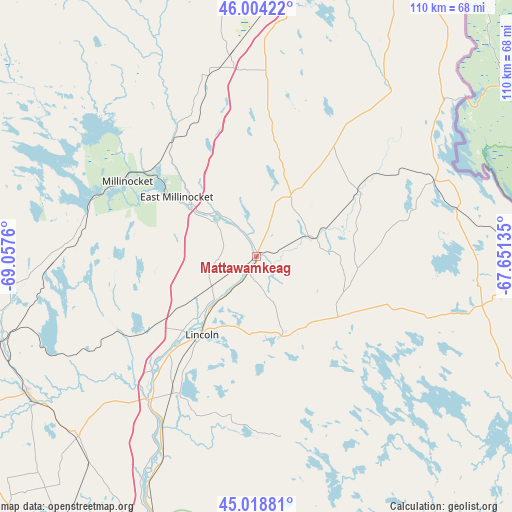 Mattawamkeag on map