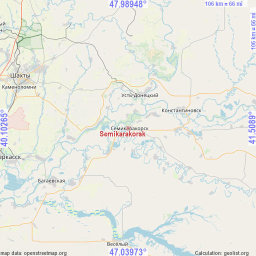 Semikarakorsk on map